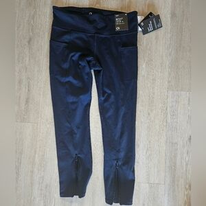 NWT GAP Gapfit Gfast Blackout Leggings Reg Rise Black Zippered Women's M